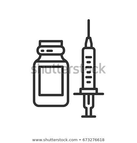 Сток-фото: Plastic Medical Syringe And Vial Icon