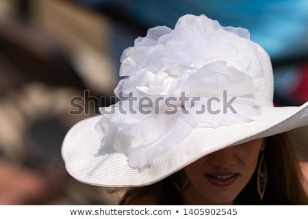 Stock foto: Beautiful Woman Wearing Hat With Horse