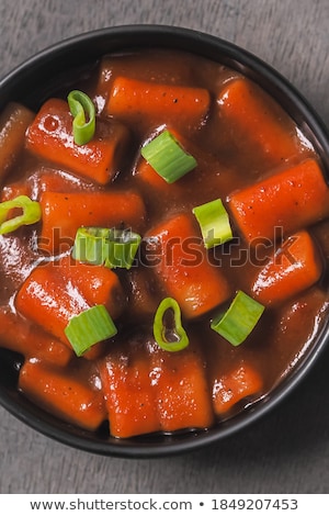 Foto stock: Tteokpokki Korean Traditional Rice Dish