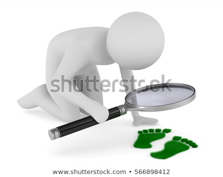 Stock foto: 3d Man Tracing Footprints