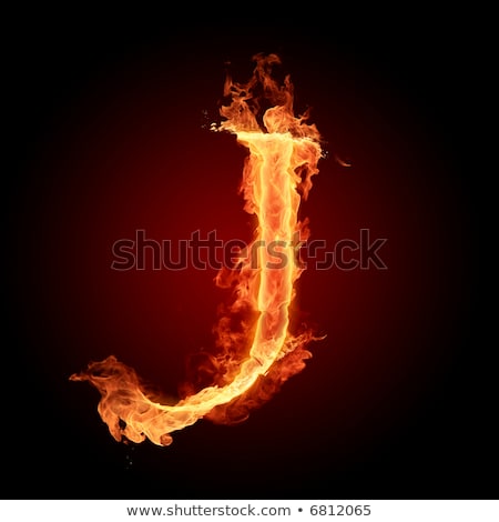 Stockfoto: Fiery Font Letter J