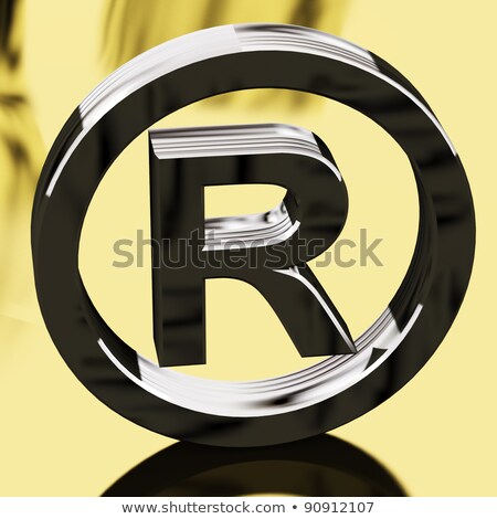 Stockfoto: Silver Copyright Sign Representing Patent Protection