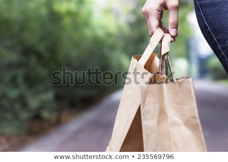 Stockfoto: Ruine · papieren · boodschappentas · en · plant