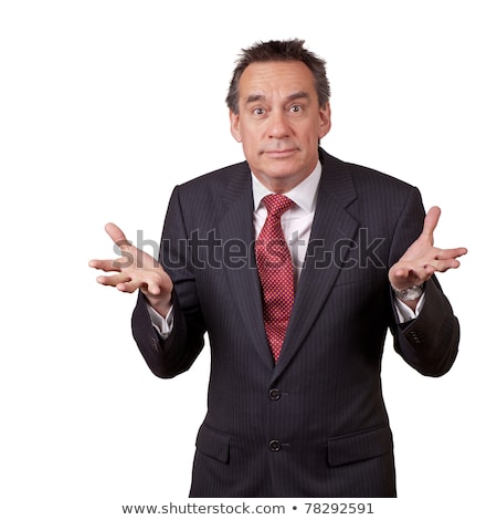 Stock fotó: Handsome Business Man In Suit Shrugging Surprised