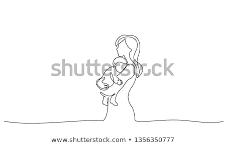 Zdjęcia stock: Mother And Baby Silhouette