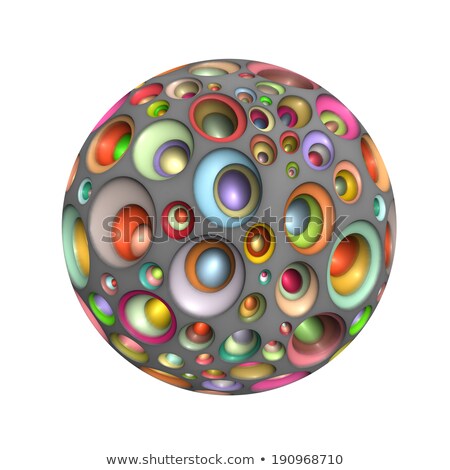 Foto stock: 3d Techno Ball In Multiple Bright Colors On White