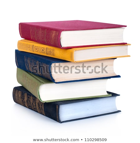 Stock fotó: Book Stack With Apple Isolated On White Background