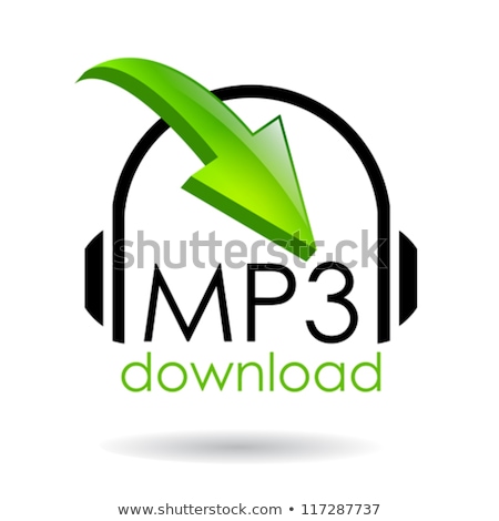 Stok fotoğraf: Mp3 Download Green Vector Icon Button