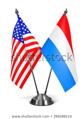Foto stock: Usa And Luxembourg - Miniature Flags