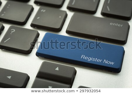 Zdjęcia stock: Laptop Keyboard With Typographic Register Now Button