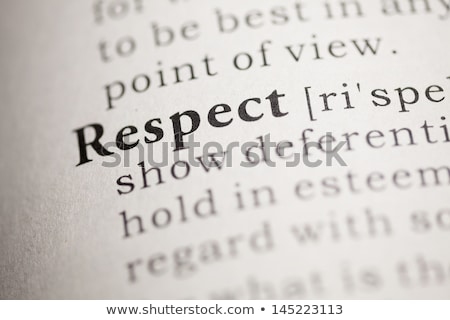 Foto stock: Dictionary Definition Respect