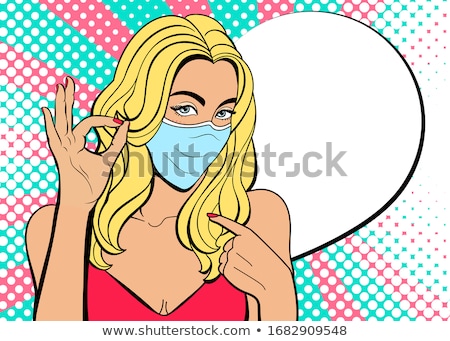 Zdjęcia stock: Pop Art Vector Illustration Of Girl With Red Hair