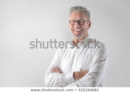 Foto stock: Etrato · de · hombre · de · negocios · guapo · en · blanco