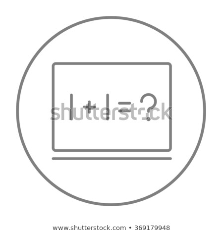 Foto stock: Maths Example Written On Blackboard Line Icon