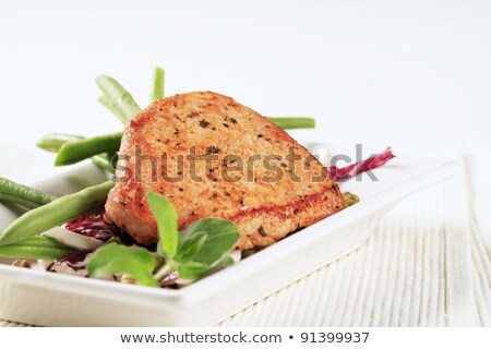Stock fotó: Marinated Pork Chop With Red Beans