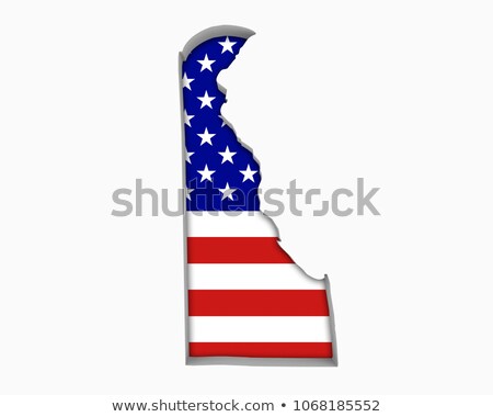 Zdjęcia stock: Delaware De United States America Usa Flag Map 3d Illustration