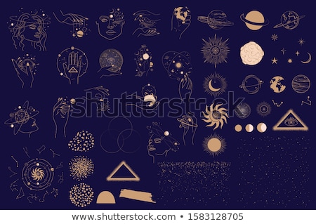 Stok fotoğraf: Magic Ball With Hands And Zodiac Signs