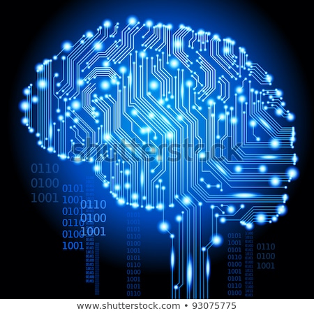 Stok fotoğraf: Artificial Intelligence Cybernetic Brain Binary Code Vector Illustration