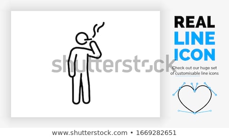 Stok fotoğraf: Smoking Cigarette And Male Silhouette Vector