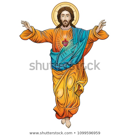 Stok fotoğraf: Jesus Christ Face Gods Son Biblical Religious Vector Illustrat