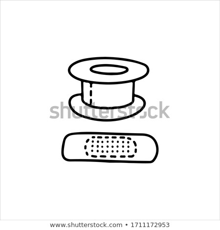 Foto stock: Adhesive Plaster Hand Drawn Outline Doodle Icon