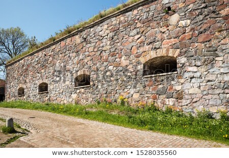 Stockfoto: Old Military Cannon On Sea Fortress Suomenlinna