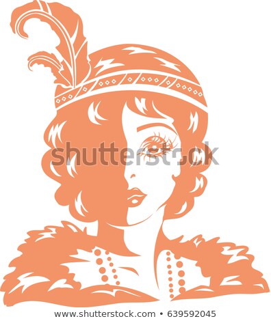 Stockfoto: Girl Stencil Flapper Illustration