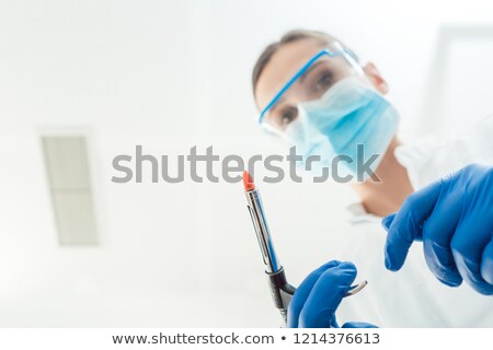 Stok fotoğraf: Dentist With Anesthetic Injection Syringe From Point Of View