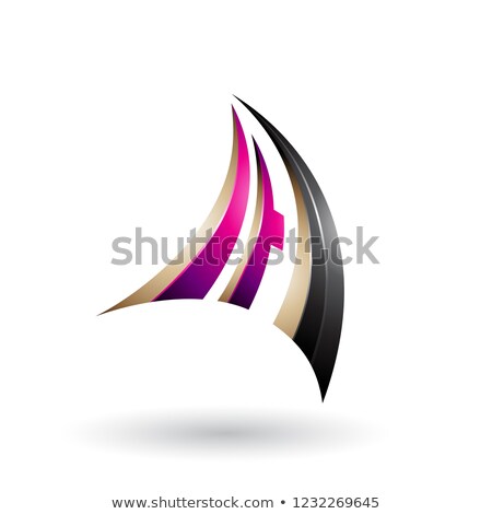 Stok fotoğraf: Black And Beige Dynamic Flying Letter A Vector Illustration