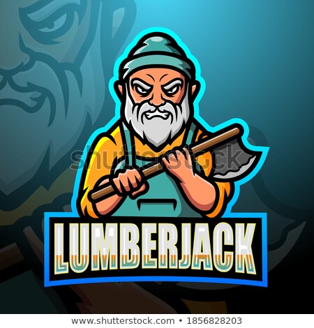 Сток-фото: Cartoon Little Lumberjack Axe