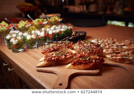 Сток-фото: Appetizer Bruschetta With Tuna And Tomatoes Italian Cuisine