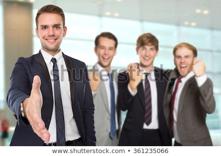 Stock fotó: Young Engineer Offering Handshake