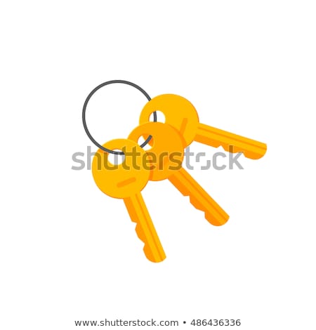 Foto stock: Vintage Style Cartoon Key With Lock