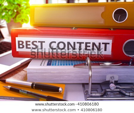 Stockfoto: Best Content On Ring Binder Blurred Image 3d