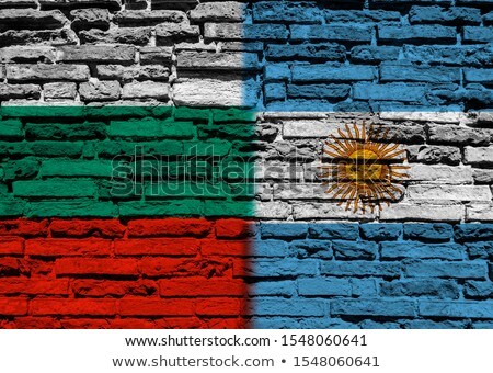 Foto stock: Industrial Brick Wall With The Flag Of Argentina