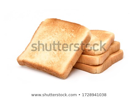 Stock photo: Pile Of Slices Of Toast White Bread With A Crispy Crust On A White Background Decorative Ending Bo