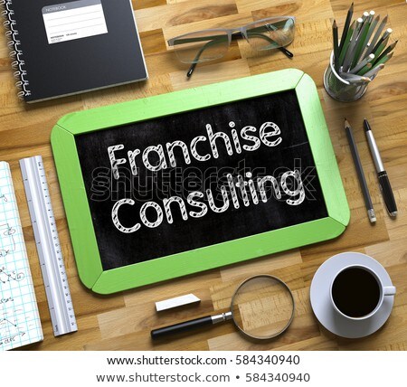 Foto stock: Franchising - Chalkboard With Hand Drawn Text