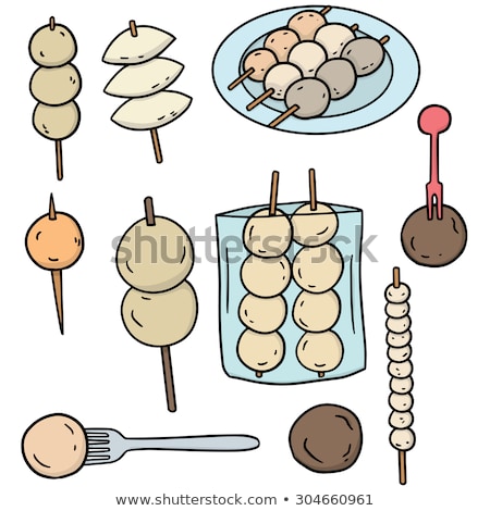 Vector Set Of Meatball Fish Ball Pork Ball And Shrimp Ball Сток-фото © olllikeballoon