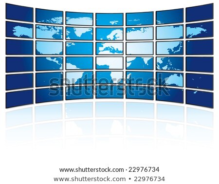 Stock foto: World Map On Plasma Wall