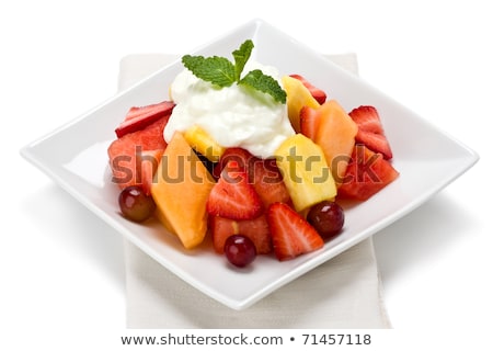 Stockfoto: Fruit Salad With White Yogurt