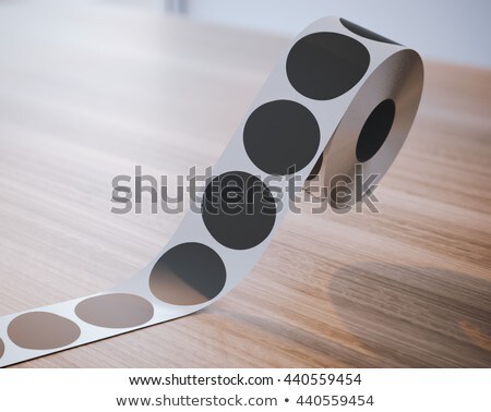 Foto stock: Silver Tape With Black Circles 3d Rendering
