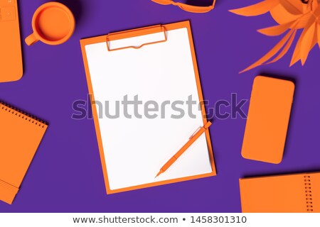 Stok fotoğraf: Wooden Clipboard With Blank Paper Sheets 3d Rendering