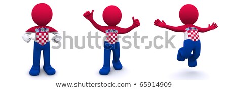 Zdjęcia stock: 3d Character Textured With Flag Of Croatia