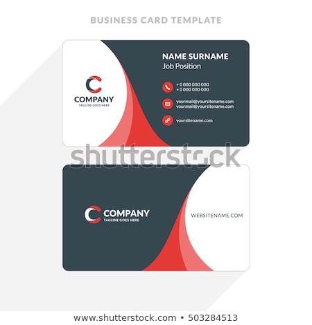 Stock fotó: Abstract Red And Black Business Card Design