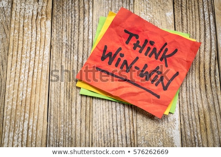 Foto stock: Win Win Strategy Concept On Sticky Notes