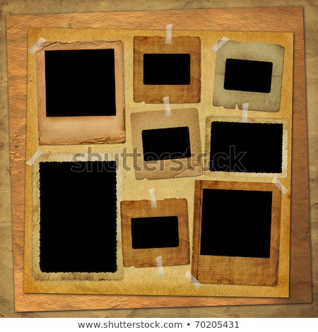 Foto stock: Old Grunge Torn Slides On The Ancient Background