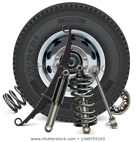 Stok fotoğraf: Vector Truck Wheel With Suspension Parts