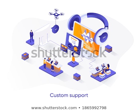 [[stock_photo]]: Online Consultation - Modern Colorful Isometric Web Banner