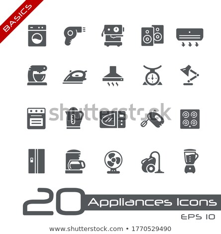 Household Appliances Icons Basics Zdjęcia stock © Palsur