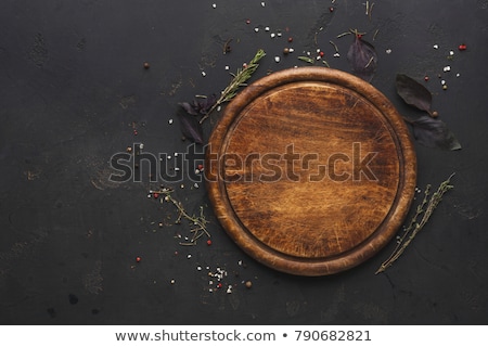 Foto stock: Wood Dish On The Wooden Background Top View